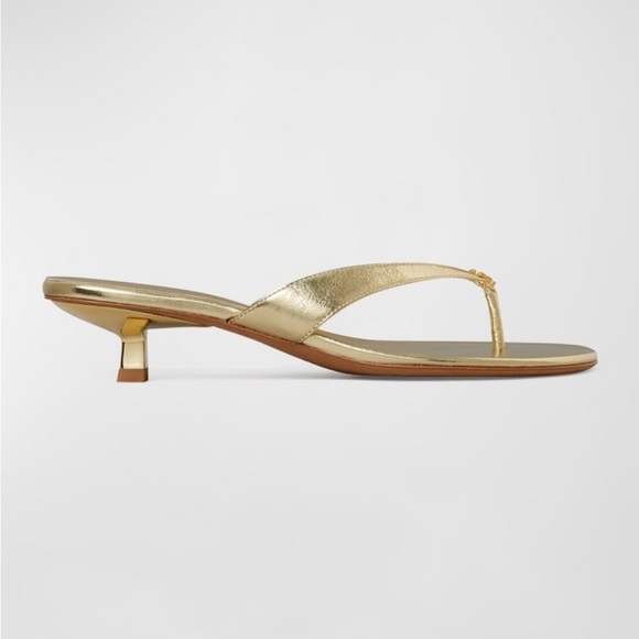 Tory Burch Shoes - Tory Burch
Capri Metallic Kitten-Heel Thong Sandals